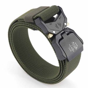3.8cm Tactical Belt Metal Buckle Quick Release Elastic Belt 1200D Soft Nylon Army Belt Casual Tooling Training Belt