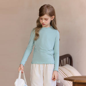 Little Naive | Semi High Neck Wooden Ear Childrens Tshirt Modal