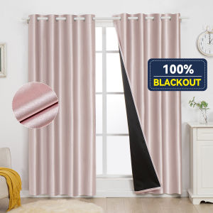 ผ้าม่านสำหรับหน้าต่างปิดทึบ100% ลดความร้อนได้เต็มที่ผ้าปิดม่านบังตาพร้อมม่านฉนวนกันความร้อนลดการซับในสีดำม่าน UV