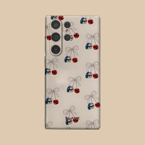 Cherry Heart Stripes For Samsung Galaxy S26 S25 S24 A56 A36 Phone Case Protection Cover for Women Girl Blank