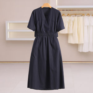 Lace Hollow Design Short Sleeve V-Neck Dress Summer