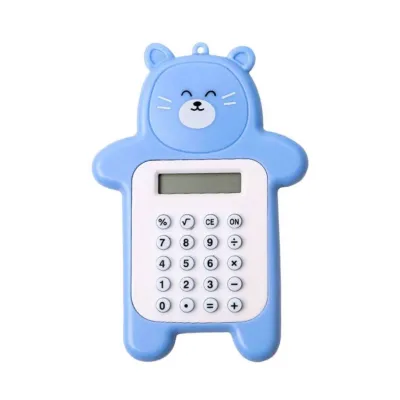 Kalkulator Mini Lucu Calculator Portabel Motif Pola Beruang 8 Digit Tombol Karet Alat Tulis