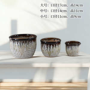 Large Size Ceramic Flower Pot with Tray Plastic Succulent Green Ivy Hoya Small Flower Pot Creative Personalized Empty Shelf Sale