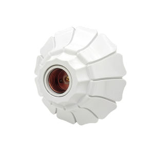 1 or 2 Pcs Pendant Lamp Holder Petal Shape E26 E27 Base Minimalist Fixed Socket in Black and White Color Option