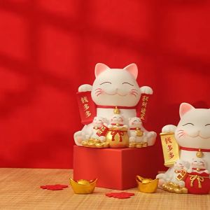 Pet Cat Piggy Bank for Childrens Gift Large Capacity Can Take Out Money Fall Not Broken Piggy Bank 招财樱花猫零钱储蓄罐(2807)