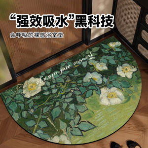 Van Gogh Oil Painting Bathroom Mat Thickened Anti-Slip Water Absorbent Toilet Entrance Door Mat Home Decorative Floor Rug