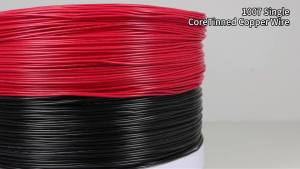 Single Core Tinned Copper 1007 Electric Wire 26 24 22 20 18 16 14AWG PVC Insulation Solid Line Tinned Plating Electronic Cables
