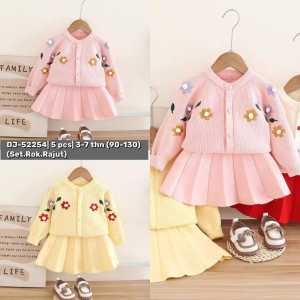 (9) NAKEY ONE SET Pakaian Anak Anak Perempuan Rajutan Oneset Rok.