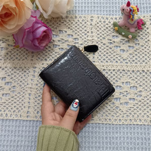 Fashionable Compact Womens Wallet Dual-Use Lightweight Foldable Multi-Card Slot Zipper Coin Purse Soft PU Leather