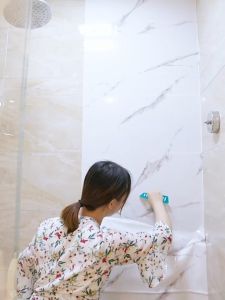 Bathroom waterproof wallpaper self adhesive PVC moisture-proof thickened bedroom kitchen oil-proof wall sticker