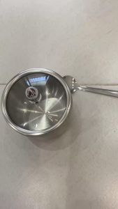 Hũ Lọ Đựng Gia Vị Tiêu Ớt Sa Tế Nắp Kính Kèm Muỗng Dùng Tại Bàn Ăn Bếp Nhà Hàng Quán Ăn Inox Trắng