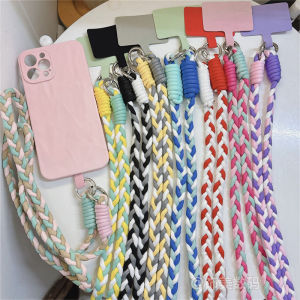 Simple Slant Cross Candy Colored Ins Famous Mobile Phone Strap Universal Camera Lanyard Anti-Fall Hanging Rope Necklace