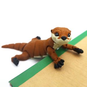 14cm Mini 3D Printed Otter Crafts Ornament Gift Creative Animal Joints Movable Model Funny Home Accessories Gift for Home Decor
