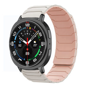 Magnetic Silicone Band for Samsung Galaxy Watch Ultra 2025 47mm Bracelet for Galaxy 8 40mm 44mm/8 Classic 46mm Sports Strap