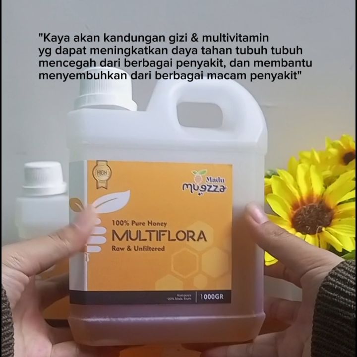 1KG MADU MULTIFLORA ASLI MADU MUEZZA Grade A , 100% PURE NATURAL HONEY , MADU ASLI MURNI ALAMI dari NEKTAR BUNGA MULTIFLORA dg Rasa Madu Manis & Lembut Pilihan Kesukaan Keluarga sbg Minuman Kesehatan & Kebugaran