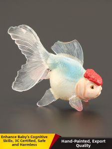 MENGSILE | Solid Educational Childrens Animal Model Red Cap Goldfish Ornamental Fish Toy