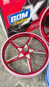 BOM RANGSIT MAGS Vela 5 Spoke Red/White for Yamaha Mio i 125 / M3 - High-Quality Motorcycle Wheels