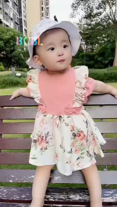 Baby Girl Outfits Set Infant Dress for Baby Girl 0 6 12 18 Months Flying Sleeve Baby Girl Dress with Headband Baby Clothes Set