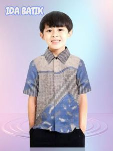 IB✓Bekasi Batik kemeja pendek ANAK usia 1th-13th batik kekinian terbaru tidak luntur.