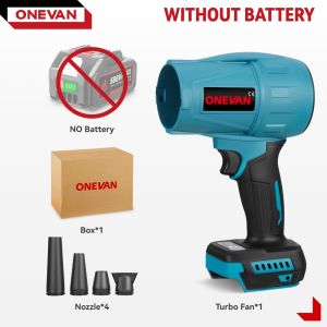 ONEVAN 3500W Brushless Electric Air Blowers 300000RPM Handheld Cordless Leaf Blower Dust Blowing Tools For Makita Battery Pin