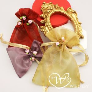 Ultra-Thick Pure Color Rose Floral Snow Silk Bag European Style Wedding Candy Box Birthday Gift Packaging Small Size