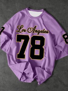 The 2025 summer new mens T-shirt letter 78 printed T-shirt digital jersey casual sports jersey