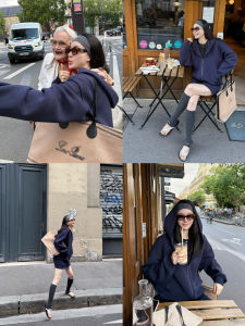 High Weight Hoodie Sweatshirt with Safety Pants Halves Skirt Set for Women Urbancore Comfortable Breathable Soft Fabric Zipper Closure