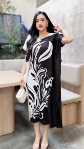 Daster Wanita Jumbo Terbaru LD 125 cm Motif Monochrom