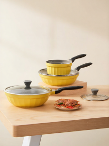 BUYDEEM | Durable Center Oiling Nonstick Frying Pan Set