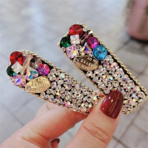 Korean Style Elegant Shiny Rhinestone Hair Clip Side Bangs Clamp Popular 2022 New High End BB Clamp Fashionable Hair Accessories
