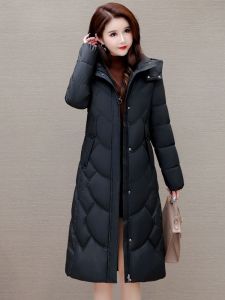 Womens Mid-Length down Jacket Duck Duck White Duck Feather Thickened Warm Stylish Commute Style Korean Version Fleece Lined Zipper Pocket