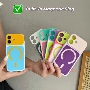 EOENKK | Macaron Pastel Color Magnetic Phone Case For Magsafe iPhone 11 12 13 14 15 16 17 Pro Max Air 17 Pro Girls Shockproof Back Cover