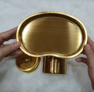 Siêu phẩm khay hạt đậu hũ bông mạ màu vàng sang trọng chuyên dùng đựng dụng cụ phun xăm spa thẩm mỹ