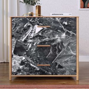 ฟิล์มกันน้ำมันสำหรับห้องครัวลายหินอ่อน ป้องกันน้ำ กันความชื้น ติดตั้งง่ายด้วยกาวในตัว ใช้ตกแต่งเคาน์เตอร์ ตู้ และกระเบื้อง