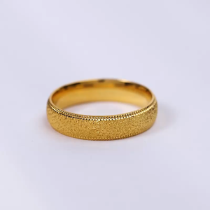 Chow Sang Sang 周生生 999 Gold Essence Textured Band Ring for Women & Men (Size: 15 Diameter 17.3mm) 96712R Price-by-Weight 5.98g Gold