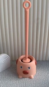 Sikat Pembersih WC Toilet Kamar Mandi Gagang Panjang Dengan Tatakan Karakter Babi Lucu