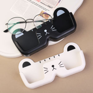 Cat Shaped ABS Sunglasses Storage Box with Built-in Glue Portable Saving Home Space