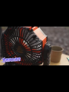 Outdoor Camping Fan Portable Fan With Light Rechargeable 20000mAh Battery USB Table Fan with LED Light Hook Remote Control Auto Oscillating Work As Powerbank 100hr  Orange