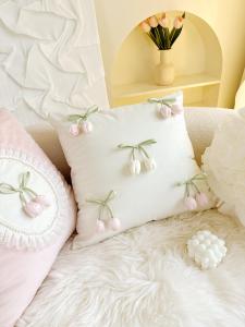 Handmade Tulip Flower Pillow Pink