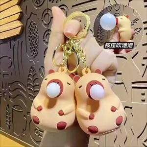 2024 Capybara Squeeze Fidgets Toy Inner Ball Cartoon Blow Bubble Novelty TPR Toy Accessories  Stress Relief DIY Decompression Toy