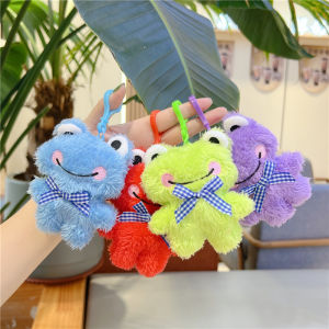 Cute Cartoon Frog Plush Keychain Hanging Ornament Childrens Gift Soft Toy Doll Clothing Accessory Versatile Kids Present