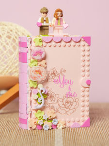 JAKI Creative DIY Photo Album Book Frame Couples Memorial Birthday Gift for Girlfriend Valentines Day 520 Puzzle Blocks