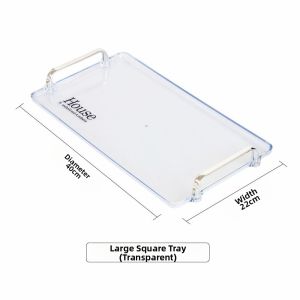Luxurious Double-Eared Rectangular Lettered Transparent Decoration Tray