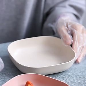 10Pcs Wheat Straw Dinner Plate Lightweight Wheat Straw Dishes Degradable Plastic Plates Reusable and Eco-friendly Dish