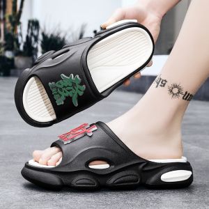 Mens Summer Casual Sports Thick Bottom Sandals Breathable Anti-Odor Beach Slippers Comfortable EVA Flat Heel Popular Youth Footwear