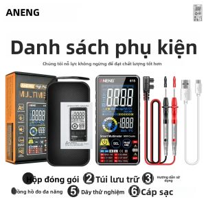 ANENG 615 Đồng Hồ Vạn Năng Kỹ Thuật Số Có Thể Sạc Lại Máy Kiểm Tra Dòng Điện AC/DC Thông Minh Màn Hình Cảm Ứng 6000 Đếm Máy Đo Đa Năng Có Độ Chính Xác Cao
