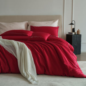 New Red Embroidered Bedding Set Long Staple Cotton