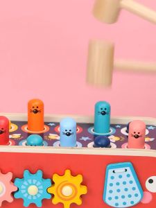 Wooden Hammer Toys Whack a Mole Game for Kids Early Learning Educational Montessori Toys for Kid Gift
