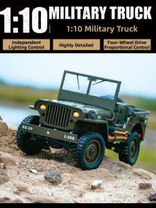 1:10 Scale Simulated Jeep Willys RC Crawler Off-Road High-Speed Military Truck Model 1/10
