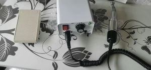 Dental Lab 35K 35000 RPM Strong 90 Micromotor & Foot Pedal Switch Nail Tool with contra angle and straight handpiece